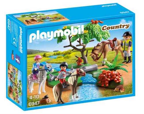 PLAYMOBIL 6947 PONYRIJLES / CAVALIERS AVEC PONEYS ET CHEVAL