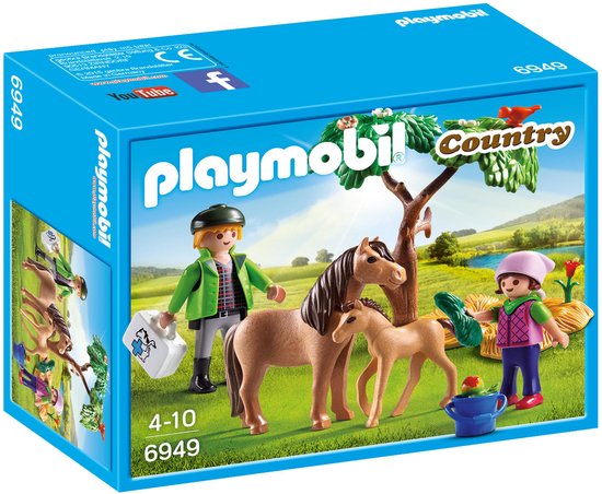 Playmobil Country 6949 Vétérinaire avec enfant et poneys
