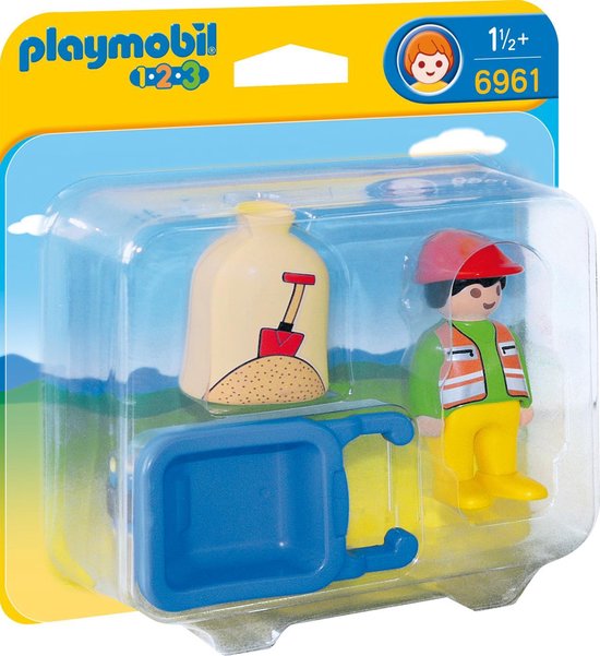 Playmobil 1.2.3 6961 Ouvrier avec brouette