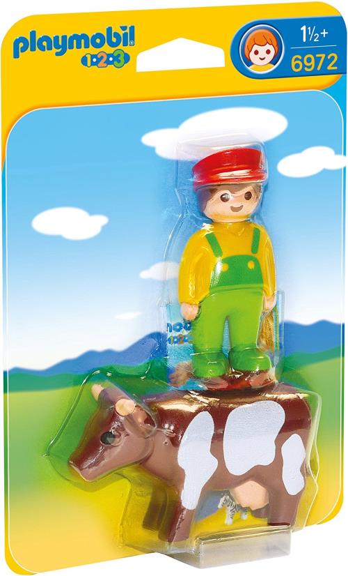 Playmobil 1.2.3. 6972 Eleveur avec vache