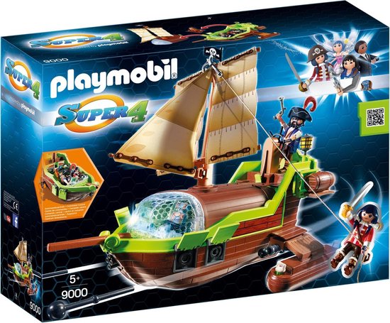 Playmobil Super4 9000 Bateau pirate Caméléon avec Ruby