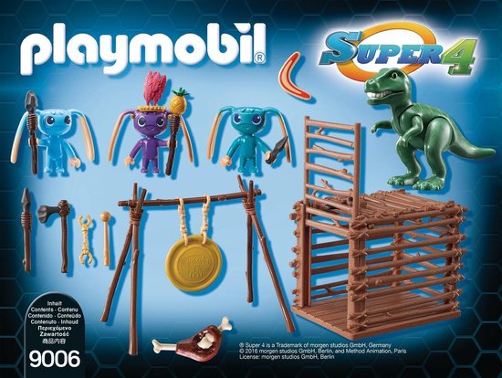 Playmobil Super4 9006 Tribu d'Alien avec bébé tyrannosaure