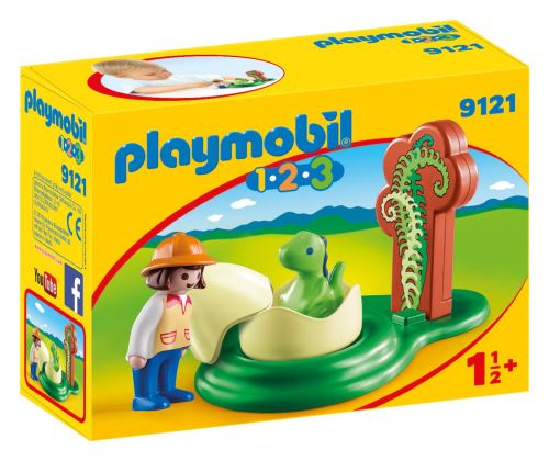 Playmobil 1.2.3 9121 Ontdekkingsreiziger en baby-dinosaurus