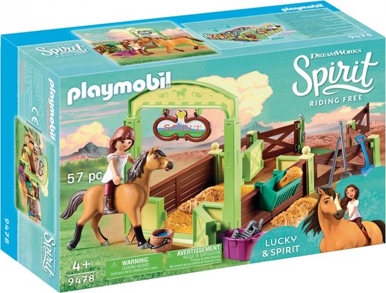 Playmobil Spirit 9478 Lucky&Spirit met Paardenbox