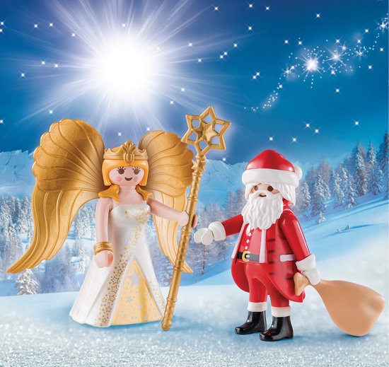 9498-DUOPACK KERSTMAN EN KERSTENGEL / PLAYMOBIL DUO PERE