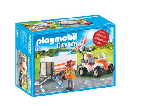 PLAYMOBIL Eerste hulp quad met trailer - 70053 ET REMORQUE DE SECOU