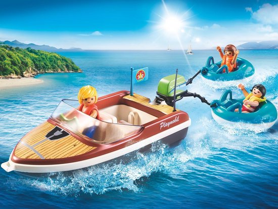 70091 MOTORBOOT MET FUNTUBES/BATEAU AVEC BOUEES ET VACANCIER