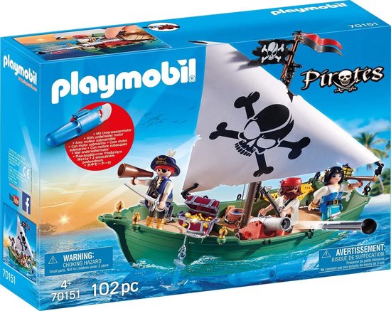 70151 PIRATENSCHUIT MET ONDERWATERMOTOR/CHALOUPE DES PIRATES