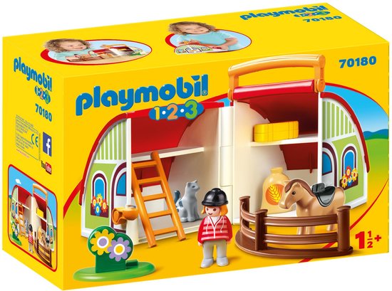 PLAYMOBIL 123 Mijn meeneem manege - 70180