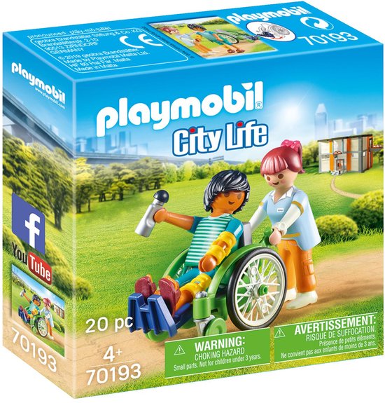 PLAYMOBIL City Life Patient in rolstoel - 70193