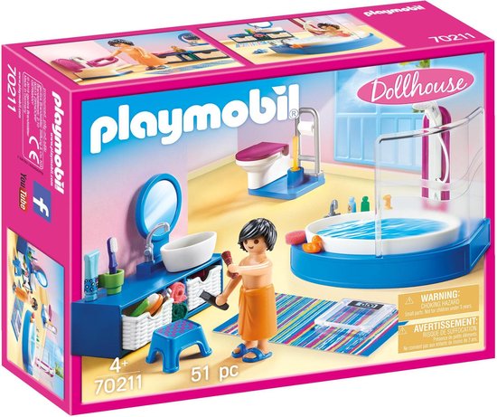 PLAYMOBIL Dollhouse - Badkamer met ligbad constructiespeelgoed 70211