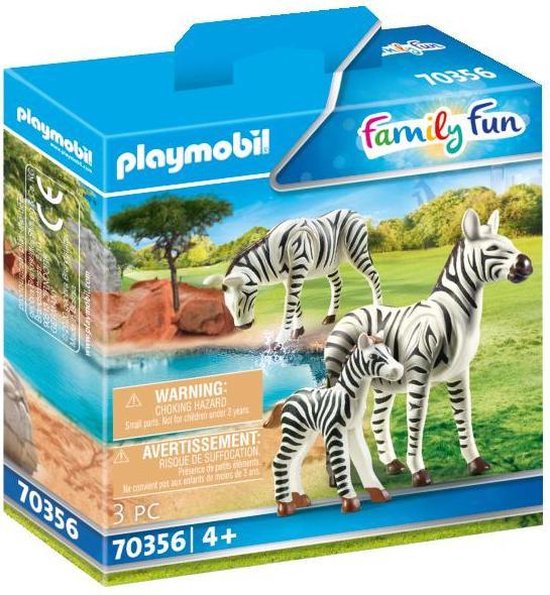 70356 Twee Zebra's met baby