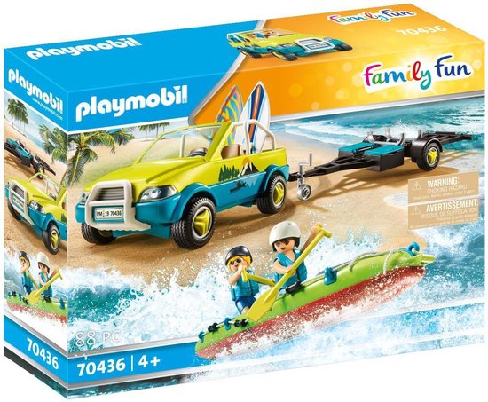 PLAYMOBIL Family Fun - Strandwagen met kano's constructiespeelgoed 70436
