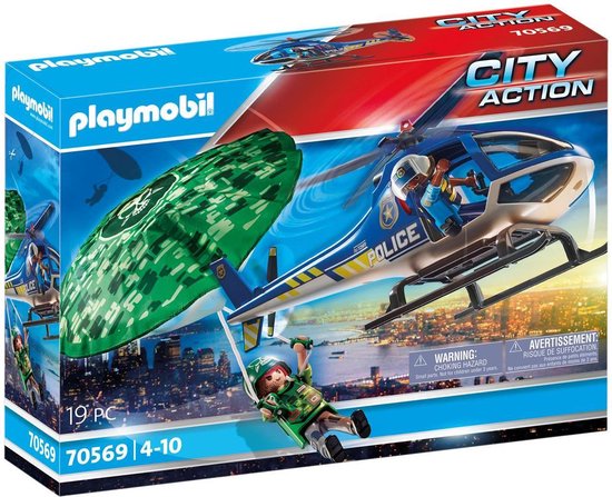 70569 Politiehelikopter Parachute-achtervolging