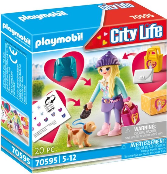 Playmobil City Life modemeisje met hond 70595
