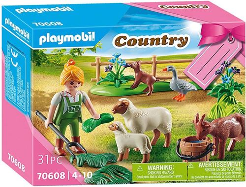 70608 GESCHENKSET BOERIN MET WEIDEDIEREN/FERMIÈRE
