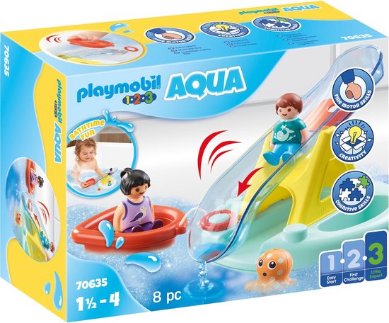 Playmobil 1.2.3 Aqua 70635 Zwemeiland met waterglijbaan