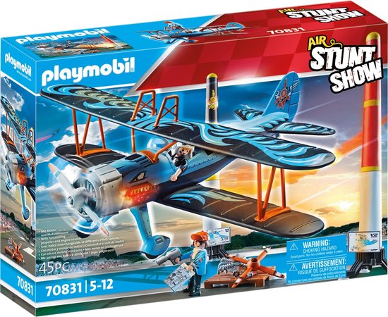PLAYMOBIL Stuntshow - Air Stuntshow dubbeldekker'Phoenix'constructiespeelgoed 70831