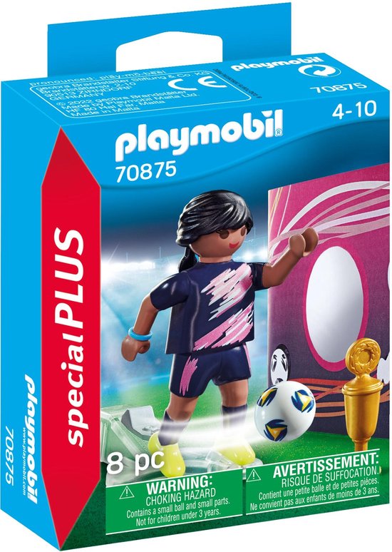 70875 VOETBALSTER MET DOELMUUR / JOUEUSE DE FOOTBALL