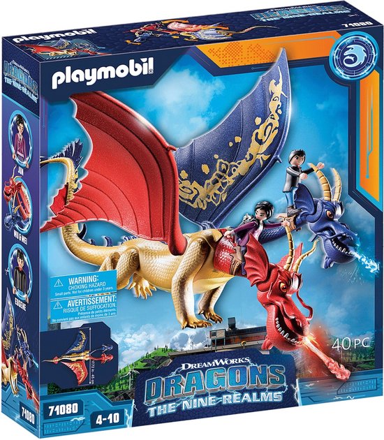 PLAYMOBIL Dragons: The Nine Realms - Wu&Wei met Jun constructiespeelgoed 71080