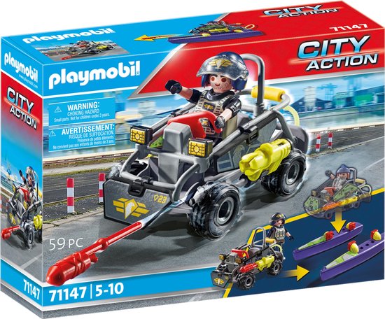 PLAYMOBIL City Action - SWAT multi-terreinwagen 71147 constructiespeelgoed
