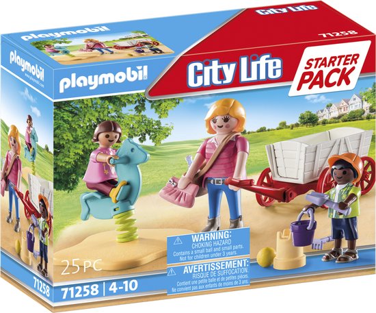 PLAYMOBIL City Life - Starterpack opvoeder met bolderwagen constructiespeelgoed 71258