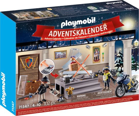 PLAYMOBIL City Action - Adventskalender Politie museumdiefstal constructiespeelgoed 71347