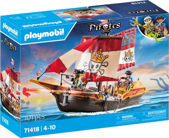 PLAYMOBIL Pirates - Piratenschip constructiespeelgoed 71418