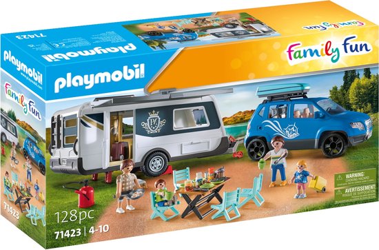 Playmobil Family Fun 71423 Familie met auto en caravan