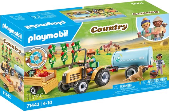 PLAYMOBIL Country - Tractor met aanhanger en watertank constructiespeelgoed 71442