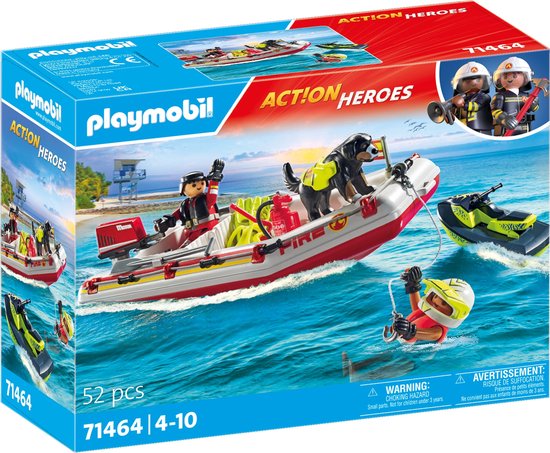 PLAYMOBIL City Action - Brandweerboot met waterscooter constructiespeelgoed 71464