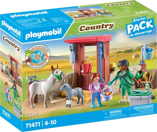 PLAYMOBIL Country - Boerderij dierenarts met de ezels constructiespeelgoed 71471