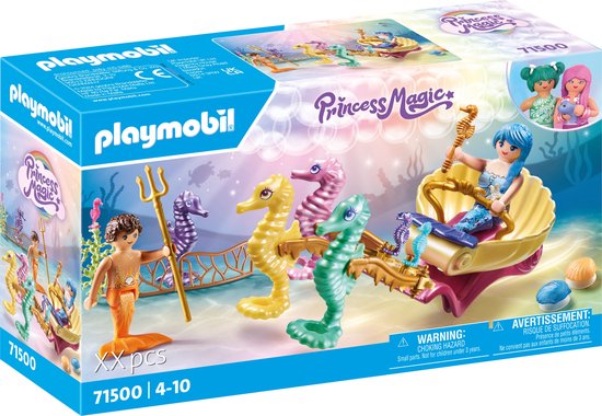 PLAYMOBIL Princess Magic - Zeemeermin zeepaard koets constructiespeelgoed 71500