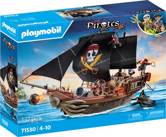 PLAYMOBIL Pirates - Groot piratenschip constructiespeelgoed 71530