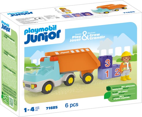PLAYMOBIL Junior - Kiepwagen constructiespeelgoed 71685