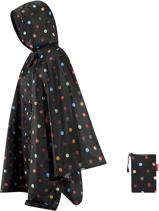 Reisenthel Mini Maxi Poncho RegenPoncho - OPvouwbaar - Dots Zwart