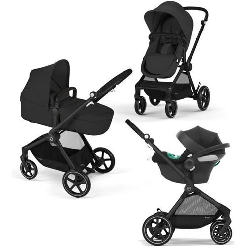 Kinderwagen Cybex Eos Basic Moon Black met Autostoel Aton B2 en Adapterset