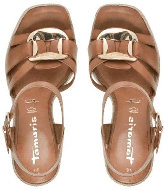 Tamaris Dames Sandaal | Cognac | Maat: 37
