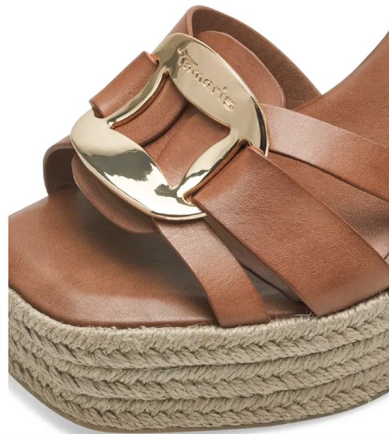Tamaris Cognac Sandalen Met Sleehak