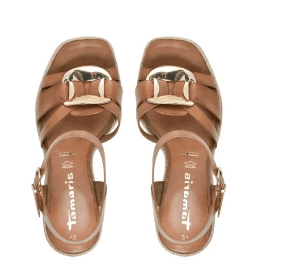 Tamaris Cognac Sandalen Met Sleehak