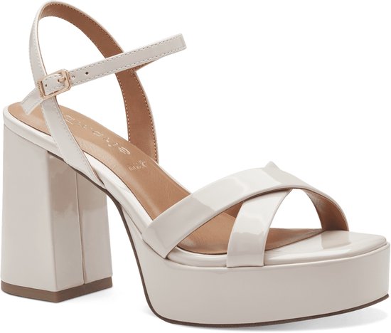 Tamaris Beige Sandalen Met Blokhak