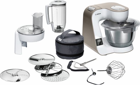 Bosch MUM5 - MUM5XW20 - Keukenmachine - 1000W - 3,9L - Met Weegschaal en Timer - Champagne