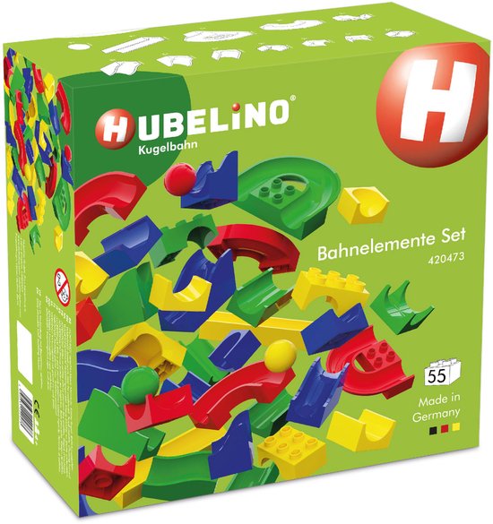 Hubelino accessoires voor knikkerbaan 55-delig