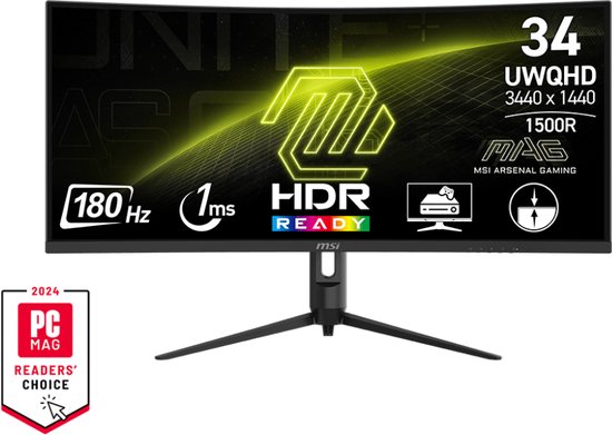 MSI MAG 342CQR E2 180Hz Curved VA Gaming Monitor