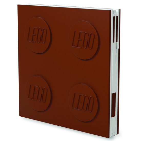 LEGO Notebook met Gelpen en Slot Bruin