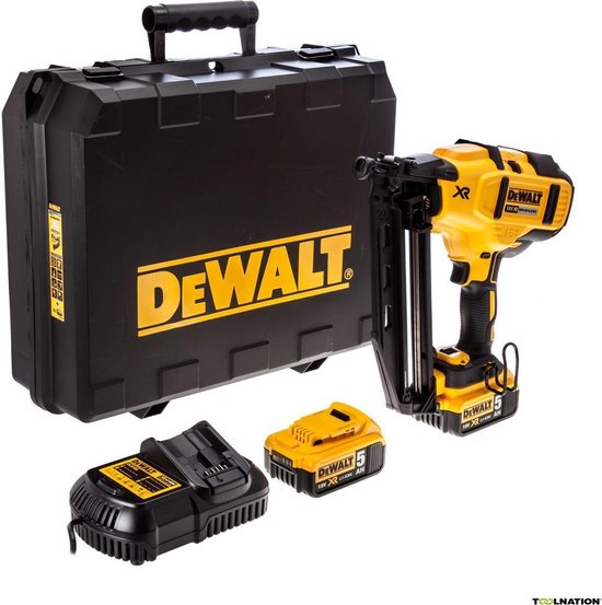 DeWALT DCN660P2-QW 18V Li-ion XR Accu Afwerktacker Set (2x 5.0Ah) In Koffer - 32-63mm - 16 Gauge - Koolborstelloos