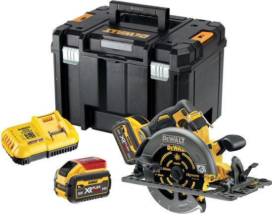 DeWALT DCS579X2-QW 18V / 54V Li-ion XR FlexVolt Accu Cirkelzaag Set (2x 9.0Ah) In TSTAK - 190 Mm - Langsgeleider - Koolborstelloos