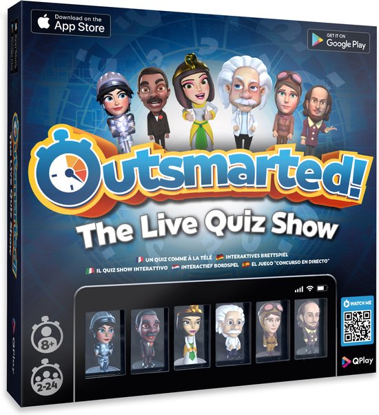 Outsmarted - Te slim af! - Trivia - Interactief Bordspel - Pubquiz - Meer dan 6.500 vragen - Europese Versie
