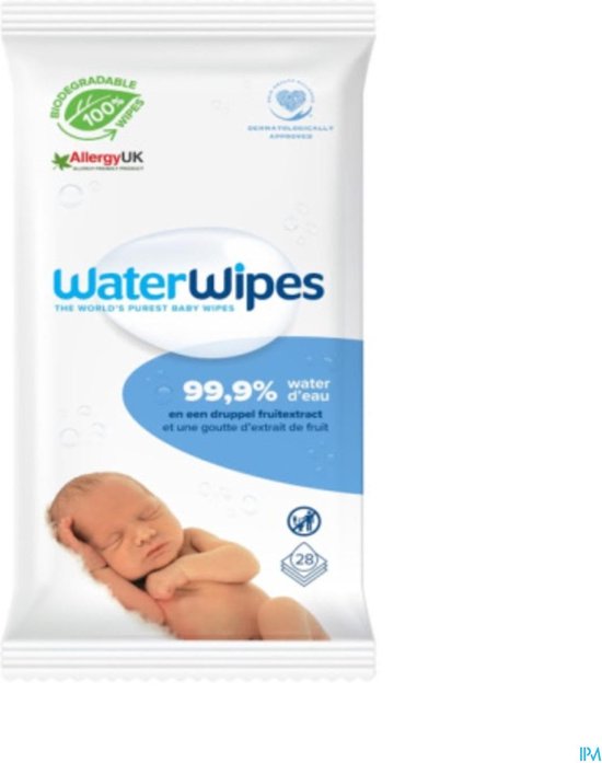 WaterWipes Biologisch Afbreekbare Vochtige Doekjes 28 Stuks