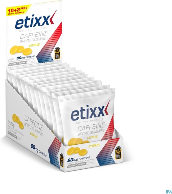 Etixx Caffeine Sport Gummies - Citrus - 12x60g